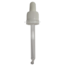 Tapa rosca precintable estriada blanco PP18 con pipeta cuentagotas con punta curva para botella 50 ml
