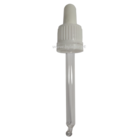 Tapa rosca precintable estriada blanco PP18 con pipeta cuentagotas con punta curva para botella 50 ml