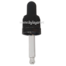 Tapa rosca precintable estriada negro PP18 con pipeta cuentagotas para botella 10ml