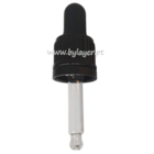 Tapa rosca precintable estriada negro PP18 con pipeta cuentagotas para botella 10ml