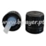 Tapa rosca precintable gotero PP18 negro (tapa y obturador) estriado