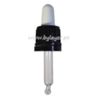 Tapa rosca negra con pipeta blanca cuentagotas PP18 con punta curva para botella de 10 ml Tapa rosca negra con pipeta blanca cuentagotas PP18 con punta curva para botella de 10 ml