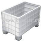 Contenedor palet de 250L cerrado (1000x600x650mm) con 4 pies