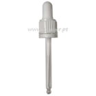 Tapa rosca precintable estriada blanca PP18 con pipeta cuentagotas para botella 50ml