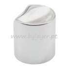 Tampa DISC TOP de rosca 24/410 aluminio brilhante com branco lisa