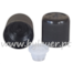 Tapa rosca precintable gotero PP18 negro (tapa y obturador) con protección para niños estriado