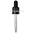Tapa rosca precintable estriada negro PP18 con pipeta cuentagotas para botella 30ml