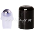 Tapón ROLL-ON de rosca 18/415 negro liso con bola de acero