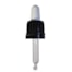 Tapa rosca negra con pipeta blanca cuentagotas PP18 con punta curva para botella de 5 ml