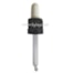 Tapa rosca negra con pipeta blanca cuentagotas PP18 con punta curva para botella de 20 ml