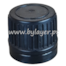 Tapa de rosca precintable PP18 negro con liner estriado