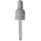 Tapa rosca precintable estriada blanca PP18 con pipeta cuentagotas para botella 10ml