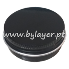 Boião em aluminio preto 30ml com diâmetro 52mm com tampa