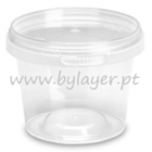 Cubo transparente 275ml con tapa