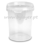 Cubo transparente 500ml con tapa
